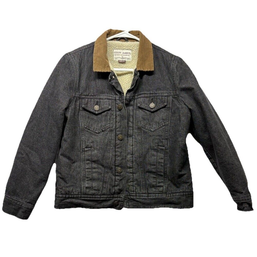 Cody James Youth Denim Jacket Brown Corduroy Collar Sherpa Lining Boy XL Western